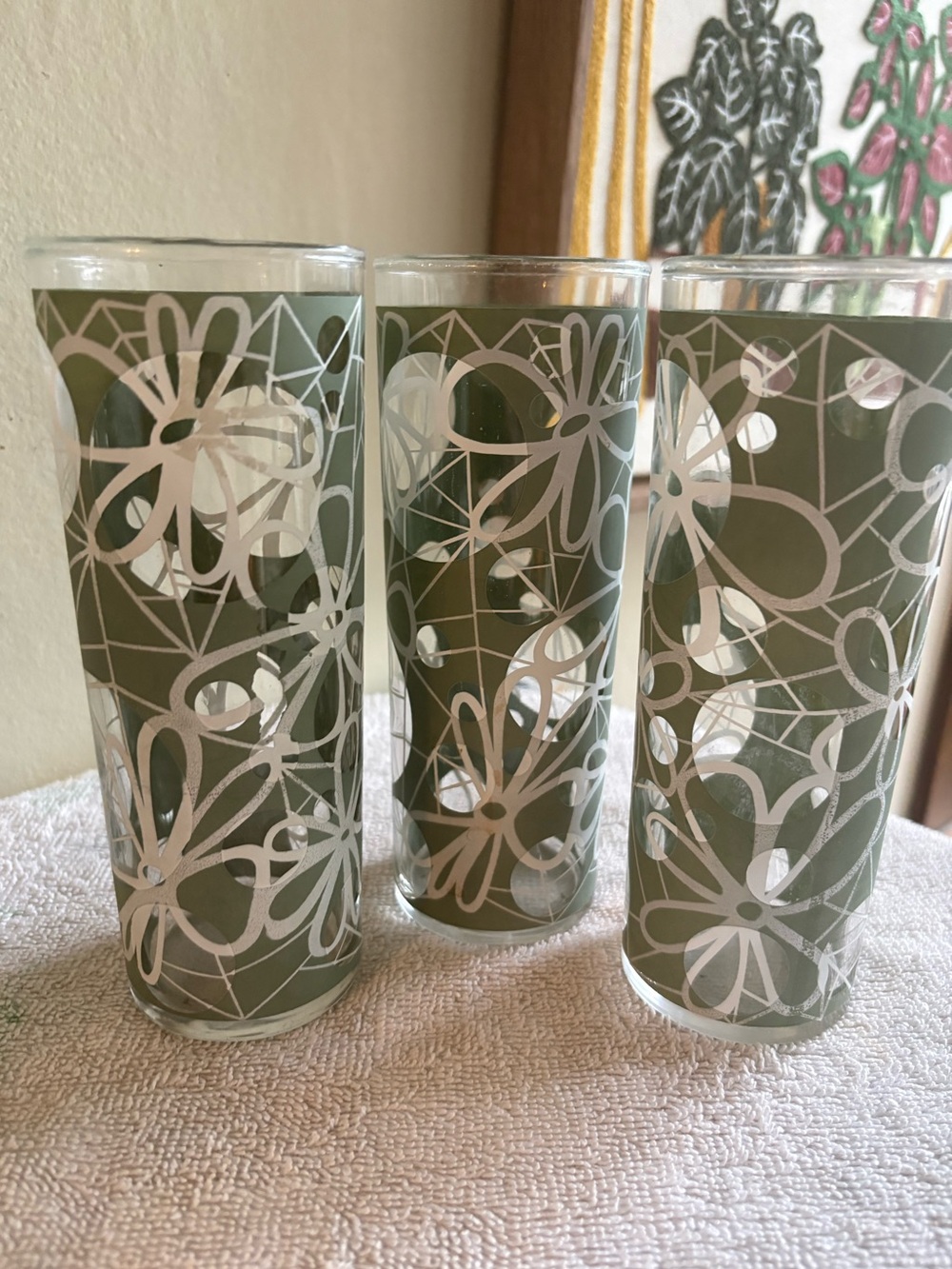 Vintage Mid Century Modern Dominion Glass Highball Tumblers - Set of 3